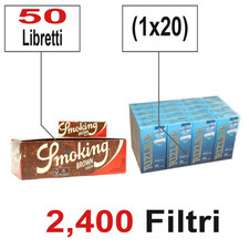 Cartine Smoking Brown Corte 50 Libretti + Filtri Rizla Ultra Slim 5.7mm comprar usado  Enviando para Brazil