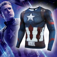 Camiseta Cosplay Vingadores Capitão América Super-herói Tecnologia Avançada Camiseta Top comprar usado  Enviando para Brazil