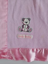 Usado, Cobertor de segurança rosa BABY BABY WRAP bordado ursinho de pelúcia dormir comprar usado  Enviando para Brazil