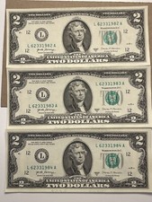 Sequential uncirculated two for sale Sequential uncirculated two for sale  Jacksonville