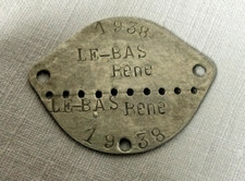 Plaque identité 1938 d'occasion  Nevers