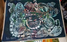 Tableau grande huile d'occasion  Bardos