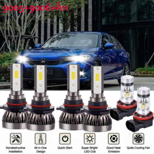 Usado, Kit combo de lâmpadas de farol de neblina feixe alto baixo farol de LED para Honda Civic 2006-2015 comprar usado  Enviando para Brazil