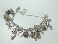 Silver charm bracelet for sale  UK