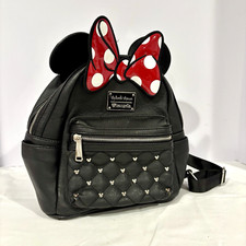 Mini mochila Disney Loungefly orelhas e arco Minnie Mouse bolinhas e tachas de Mickey comprar usado  Enviando para Brazil