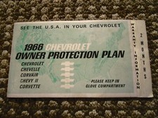 1966 Chevrolet Factory GM Original Owners Protection Plan Booklet com 164696D Plt., usado comprar usado  Enviando para Brazil
