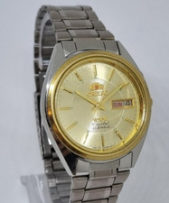 Usado, Relógio Vintage Cristal Oriente 21J Automático 3 Estrelas Dia Data CA Masculino Pulso Japão comprar usado  Enviando para Brazil