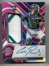 Usado, 2022 Panini Spectra PURPLE HYPER AUTO/PATCH Cal Raleigh RC MARINERS #d 39/49 comprar usado  Enviando para Brazil