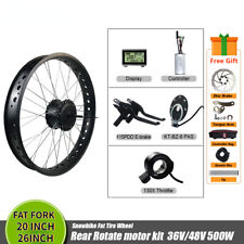 Kit de conversão de motor cubo de rotação traseiro 36V 48V 500W neve bicicleta elétrica roda de 20/26 polegadas comprar usado  Enviando para Brazil