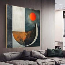 Decoração de casa moderna feita à mão pintura a óleo abstrata em tela sala de estar vermelha comprar usado  Enviando para Brazil