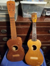 Ukulele de madeira vintage dois ukulele para peças ou reparos  comprar usado  Enviando para Brazil