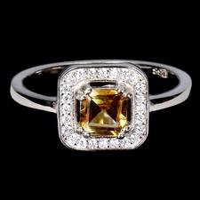 Anel quadrado de prata esterlina 925 citrino 5 mm pedra preciosa natural tamanho 7 comprar usado  Enviando para Brazil