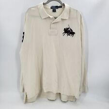 Camisa polo masculina XXL vintage Ralph Lauren creme ecru pônei grande combinação dupla jogo pique comprar usado  Enviando para Brazil
