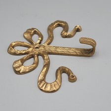 VINTAGE LATÃO SÓLIDO ARCO FITA LACADA ROUPAS CABIDE CHAVE GANCHO MONTAGEM NA PAREDE comprar usado  Enviando para Brazil