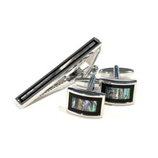 Onyx abalone cufflinks for sale  Jericho