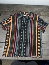 Camisa masculina grande/XL com botões Made In Guarda estampa nativa asteca ocidental, usado comprar usado  Enviando para Brazil