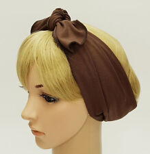 Cachecol de cabelo castanho estilo pin up tiara amarrar lenço cabelo amarrar bandana marrom comprar usado  Enviando para Brazil