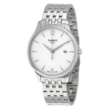 Usado, Relógio masculino Tissot Tradition mostrador prateado aço inoxidável T0636101103700 comprar usado  Enviando para Brazil
