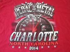 Camiseta PEDAL TO THE MEDAL RACING CHARLOTTE, NC 2014 Vermelha Tamanho 2XL Dupla Face comprar usado  Enviando para Brazil