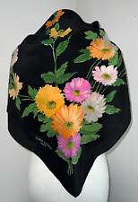 Foulard en soie vintage Loris Azzaro, fleurs  85 cm x 78 cm comprar usado  Enviando para Brazil