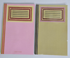 2 Vintage Style Notebooks Journal Books Lot Quad Ruled Graph Calligraphy Writing comprar usado  Enviando para Brazil