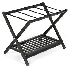 Portaequipajes plegable de madera negra con soporte para almacenamiento y estante de hotel 18x30 segunda mano  Embacar hacia Mexico