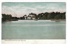 Cartão postal vintage - Artificial Lake Belle Isle - Detroit, Michigan comprar usado  Enviando para Brazil