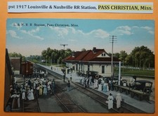 Estação RR Louisville & Nashville pst 1917, PASS CHRISTIAN, Miss. Cartão postal litho comprar usado  Enviando para Brazil