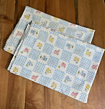 Conjunto de 4 cortinas vintage feitas à mão para quarto de bebê coelhos unissex vara Gingham bebê 30x42 comprar usado  Enviando para Brazil