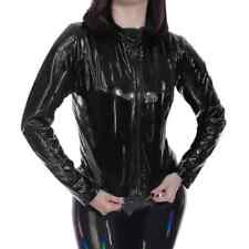 Jaquetas de PVC manga longa PVC couro com zíper casacos femininos punk sólido tops clubwear comprar usado  Enviando para Brazil