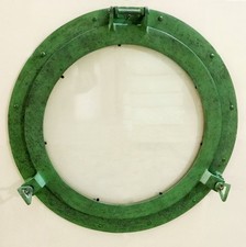 Antiga janela de vigia verde 20" decoração de janela de vidro náutica marítima, usado comprar usado  Enviando para Brazil
