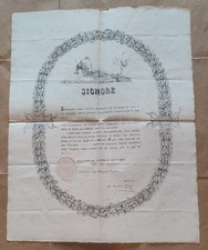 ATTESTATO Socio Onorario - ACCADEMIA DE' TEGEI - Accademia Tegea di SIENA - 1839 comprar usado  Enviando para Brazil