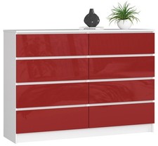 AKORD KOMODA K140 8SZ CLP CZERWONY POŁYSK na sprzedaż  PL