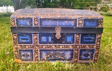 Antiga tampa cúpula baú a vapor infantil miniatura vitoriana de 1800 muito rara comprar usado  Enviando para Brazil