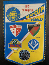 Pennant Ec 1986/87 1. FC Lok Leipzig - ajax Amsterdam / Rapid / Girondins / Sion, używany na sprzedaż  Wysyłka do Poland