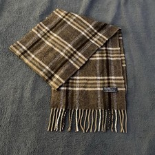 Cachecol vintage Burberrys of London 100% lã de cordeiro Nova Check marrom Inglaterra 11x57 comprar usado  Enviando para Brazil