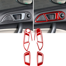 10 peças painel interno de maçaneta de porta de fibra de carbono vermelho para Ford Fiesta 2011-2015, usado comprar usado  Enviando para Brazil