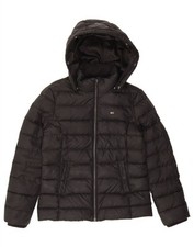 TOMMY HILFIGER Damska wyściełana kurtka z kapturem UK 14 Medium Czarna Poliester CR05 na sprzedaż  Wysyłka do Poland