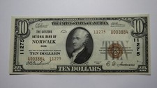 $10 1929 Norwalk Ohio OH Moeda Nacional Nota Bancária Carta #11275 AU++ comprar usado  Enviando para Brazil