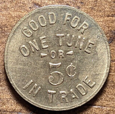 Token de diversão bom para piano tocador de caixa de música troca ou 5¢ comprar usado  Enviando para Brazil