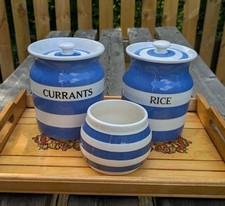 Green cornishware jars for sale  SHEFFIELD