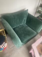Velvet green armchair for sale  VIRGINIA WATER