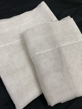 2 painéis de cortina de linho branco West Elm 48x84" bolso de haste sem forro semi transparente comprar usado  Enviando para Brazil