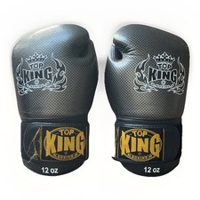 Luvas de treino de boxe TOP KING Muay Thai - 12 oz - Preto/prata leitura* comprar usado  Enviando para Brazil