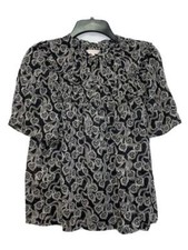Blusa MSRP $350 Rebecca Taylor carvão corações pretos gola redonda tamanho 6 nova sem etiquetas comprar usado  Enviando para Brazil
