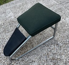 Banqueta de encaixe vintage para loja de sapatos cromada acolchoada banco de assento vendedor MCM 15”, usado comprar usado  Enviando para Brazil