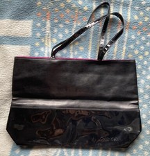 Bolsa preta inédita CALVIN KLEIN metade plástica rosa interna NÃO USADA genuína, usado comprar usado  Enviando para Brazil