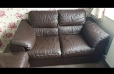 Brown real leather for sale  BIRMINGHAM