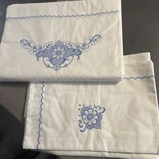 Drap taies brodees d'occasion  Tannay