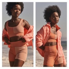 Usado, NOVO Shorts de Bicicleta Free People Movement Roupa Ativa com nervuras M/L Laranja  comprar usado  Enviando para Brazil